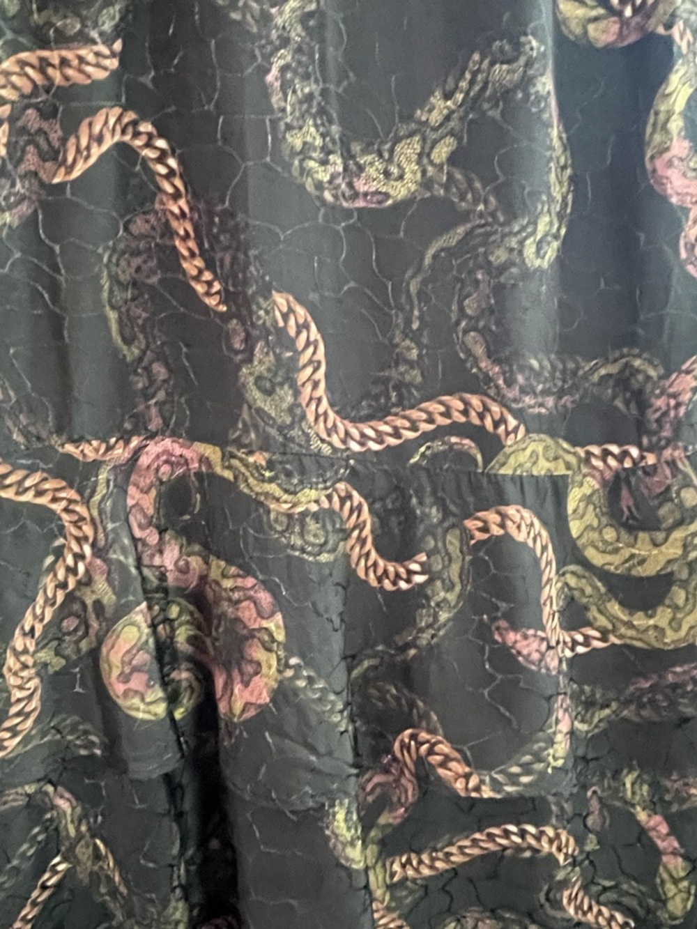 AllSaints Delana Tempest Wrap Slip Dress in deep green with snake- print - Picture 11 of 12